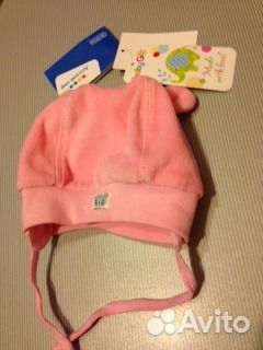 Шапочка д/девочки 6-9 мес, новая