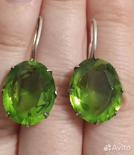 Серьги крупные серебро 875 проба СССР звезда