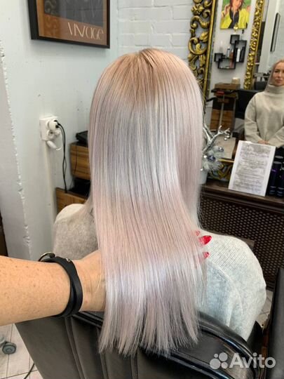 Окрашивание airtouch, total blonde