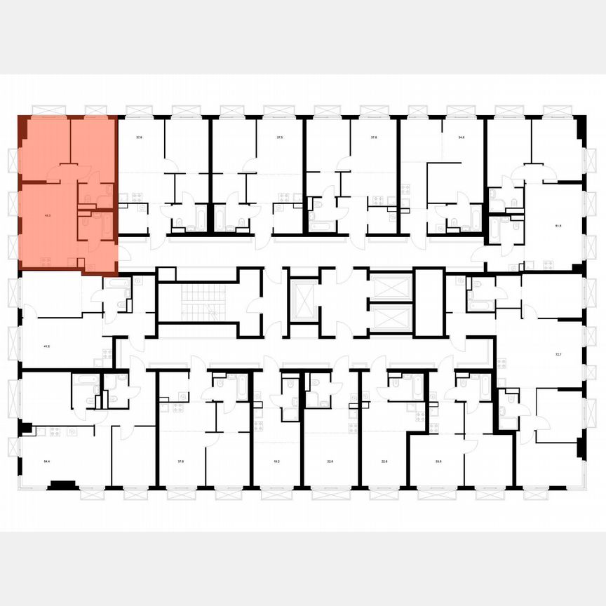 2-к. квартира, 49,3 м², 8/20 эт.