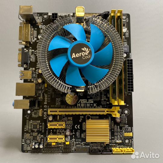 Комплект asus H81M-K+ G3260+4Gb+кулер