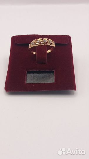 Кольцо /фианит/ 1,75 г, знл р. 16,5