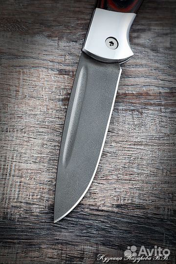 Нож складной Сова сталь Х12мф накладки микарта кра