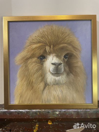 Картина маслом на холсте альпаки