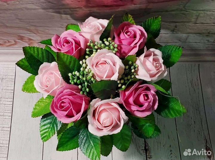 Букет из мыльных роз