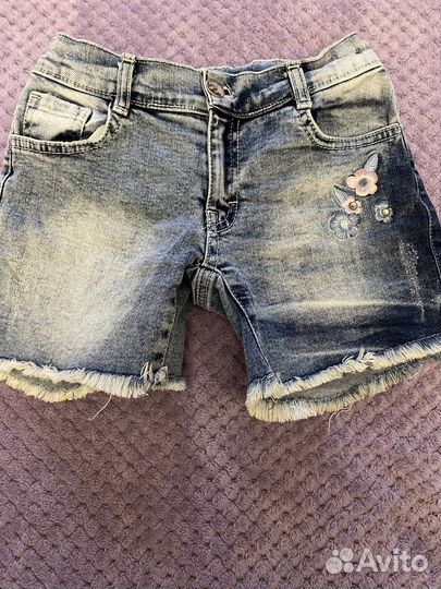 Комплект шорты джинсовые и рубашка 110