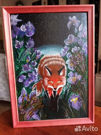 Картина Крадущийся Лис- тотемное животное темпера