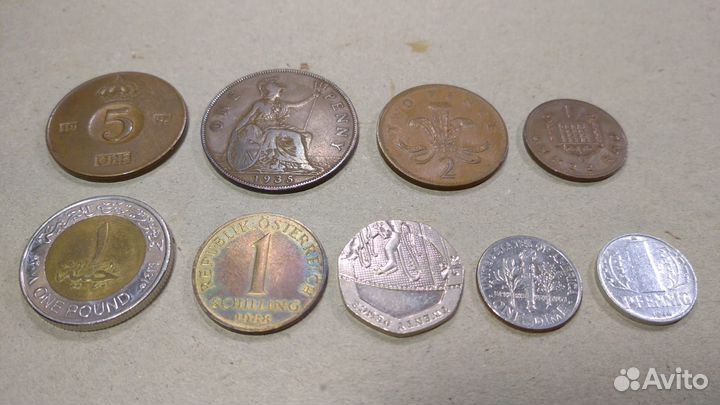 Иностранные монеты 23 шт