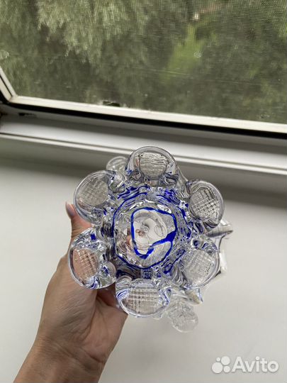 Ваза конфетница цветное стекло СССР