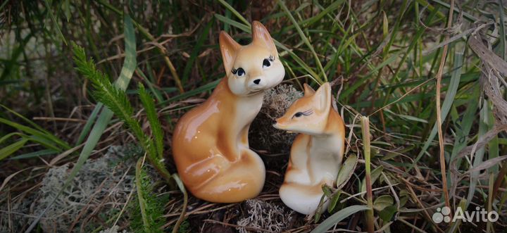Фарфоровые статуэтки лиса, лисёнок афз(Сциталис)