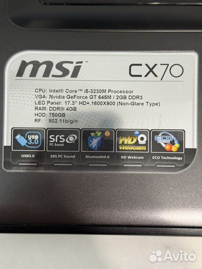Игровой ноутбук msi