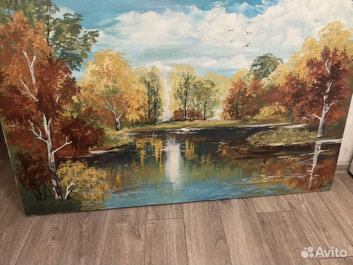 Картина маслом на холсте пейзаж осень
