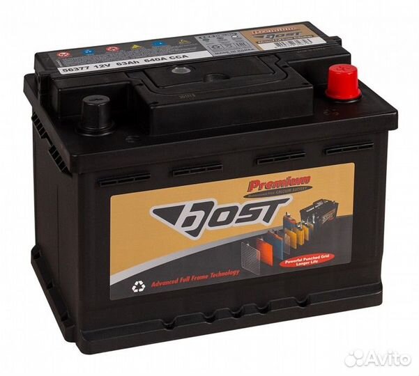 Аккумулятор Bost premium 63R (56377) обр. пол. 63