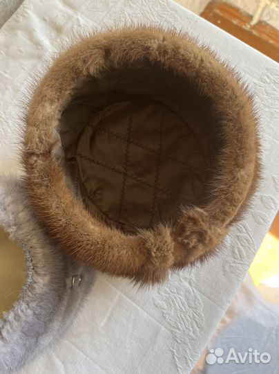 Шапка норковая 2 штуки