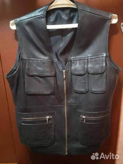 Жилетка кожаная мужская