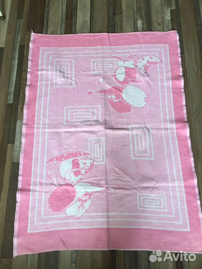 Одеяло байковое детское розовое новое 95*130