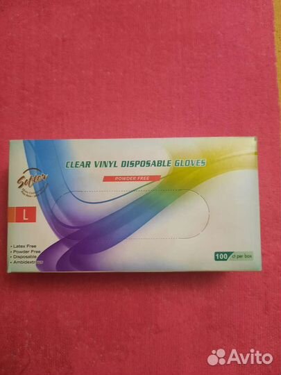 Перчатки одноразовые виниловые
