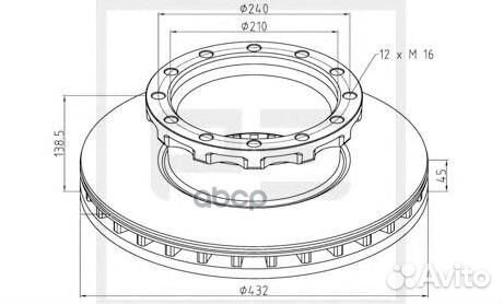026.667-10A диск торм. 432/210x45/138.5 12n-24