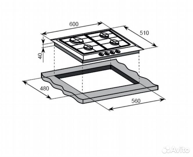 Газовая варочная панель новая
