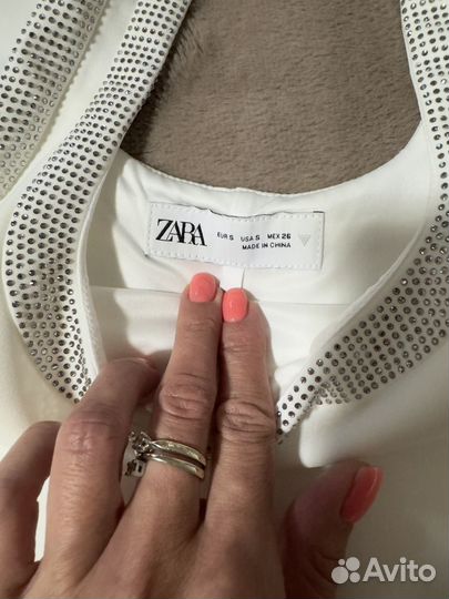 Zara платье белое мини s