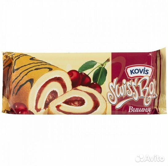 Рулет бисквитный Ковис Вишня 175г