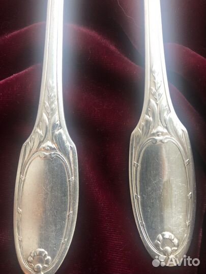 Кристофль, набор вилка + ложка, Франция