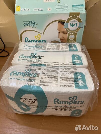 Подгузники pampers размер 2, размер 3