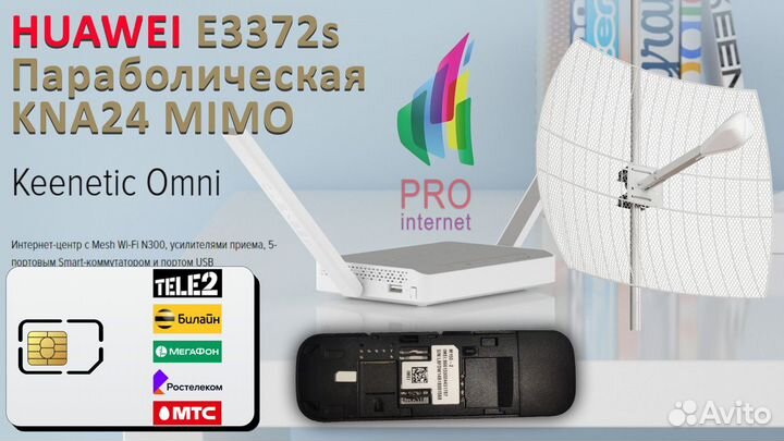 Роутер keenetic Omni huawei 3372 KNA24