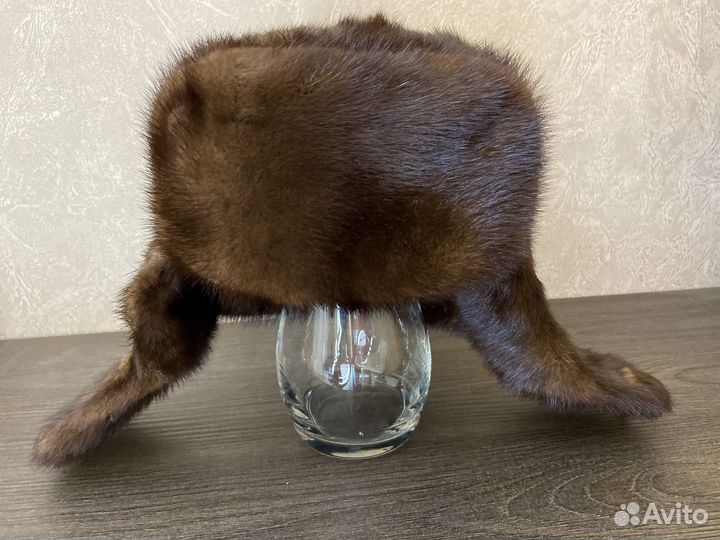 Норковая шапка-ушанка мужская