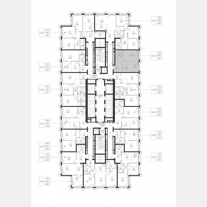 1-к. квартира, 39,9 м², 44/59 эт.