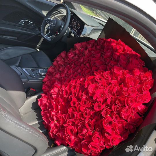 Букеты-Гиганты из Красных Роз. Свежие Розы