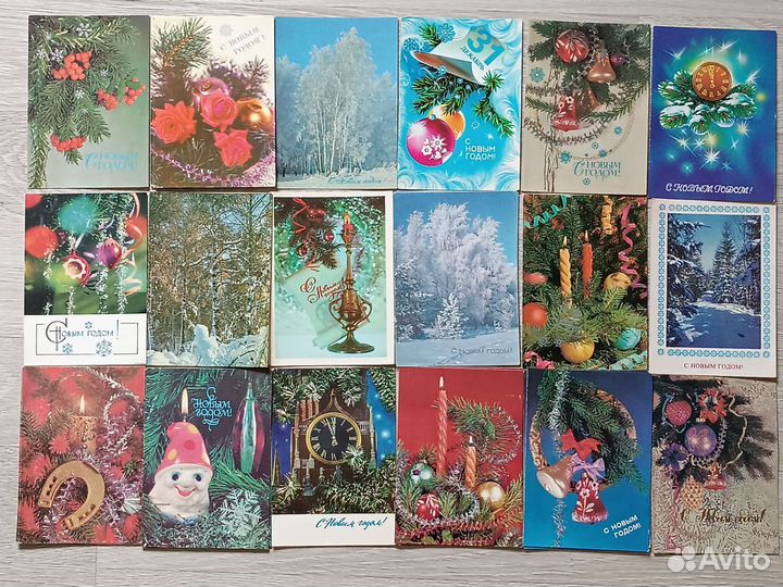 Открытки Новый год чистые СССР