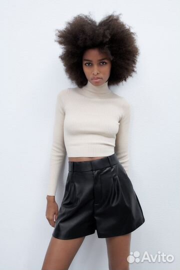 Кожаные шорты Zara