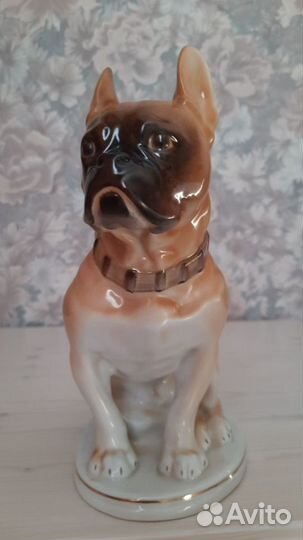 Статуэтка Собака боксер лфз большая Фарфор