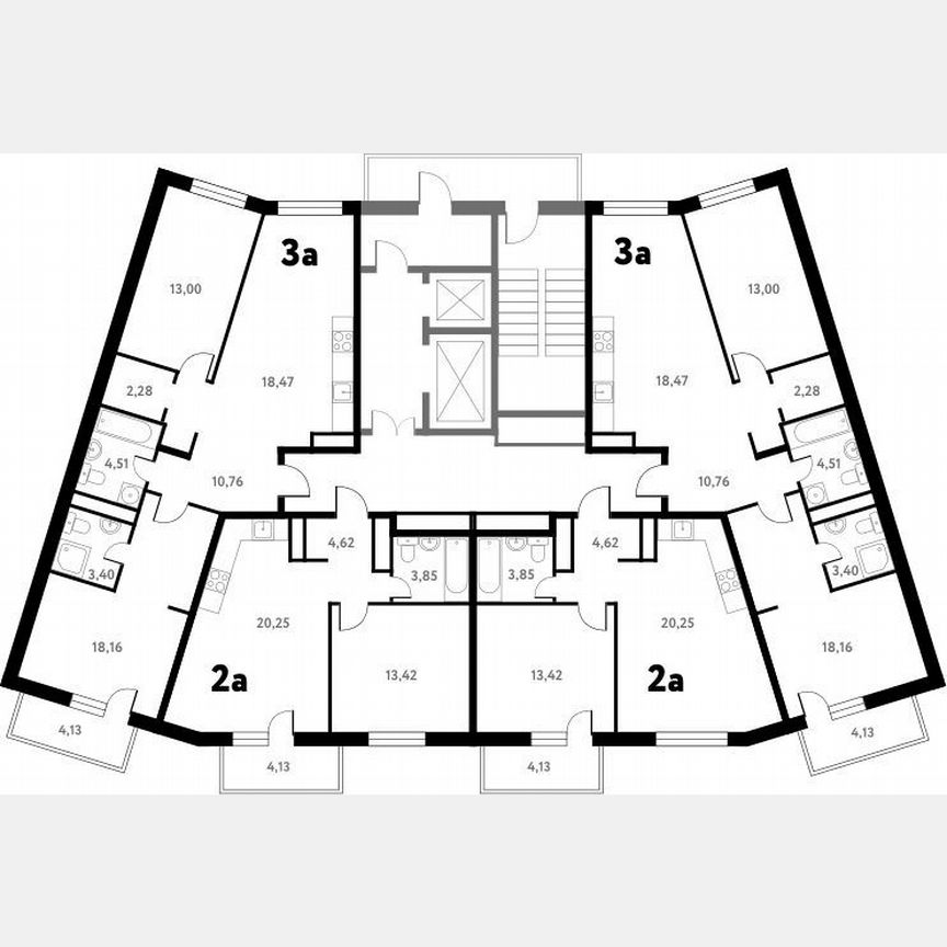 2-к. квартира, 71,3 м², 3/17 эт.