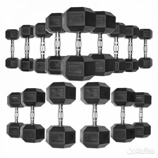 Гантельный ряд, гантели 153кг. В наличии и др.вес