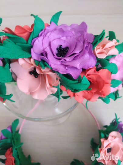 Ободок ручной работы цветы