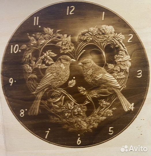 Часы «Птицы». Выжигание