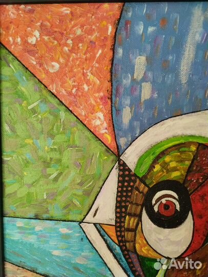 Картина Рыба Геометрия 75 х 75 см