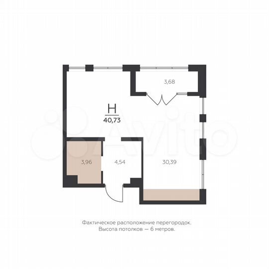 1-к. квартира, 40,7 м², 5/5 эт.