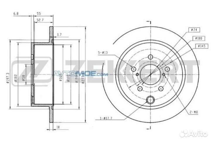 Диск торм. зад. Subaru Forester (SJ) 13- Impreza