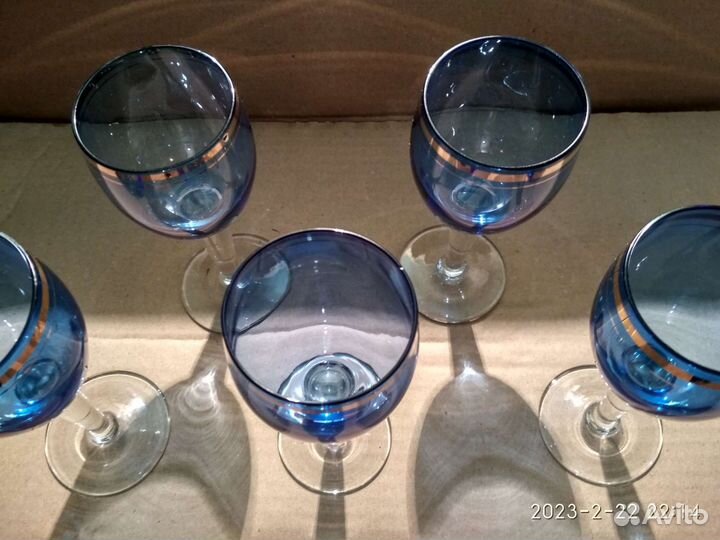 Фужеры хрустальные СССР цветные