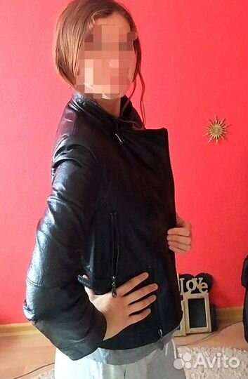 Куртка кожаная натуральная черная