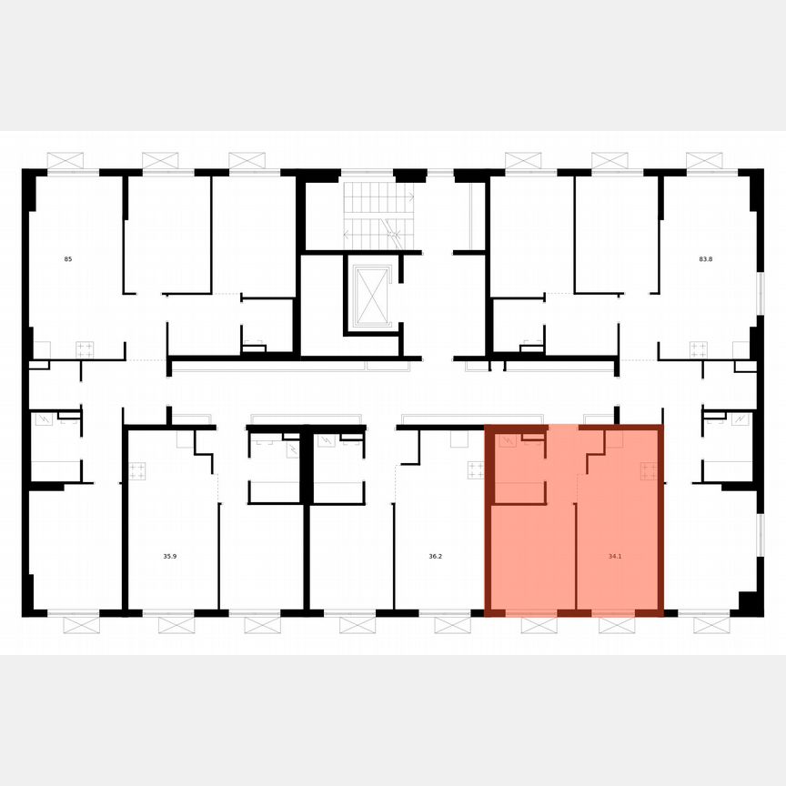 1-к. квартира, 34,1 м², 8/9 эт.