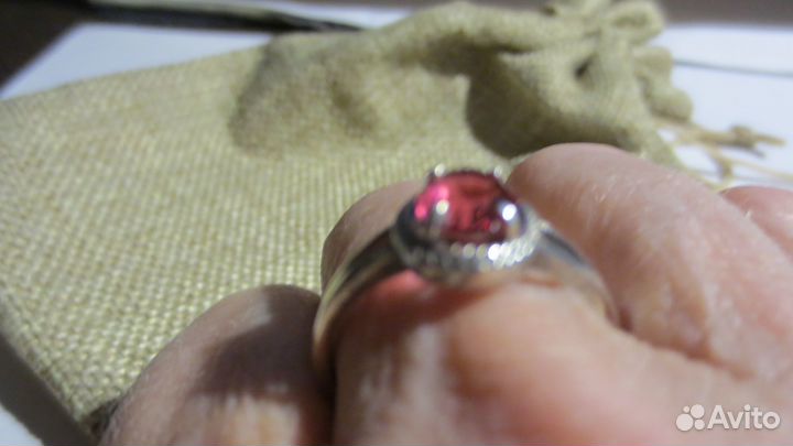 Комплект(серебро/чернение,рубин/сетал. 19)