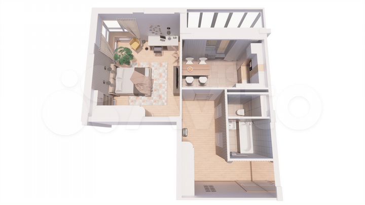 1-к. квартира, 57,2 м², 12/19 эт.