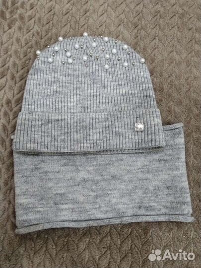 Комплект шапка и снуд для девочки