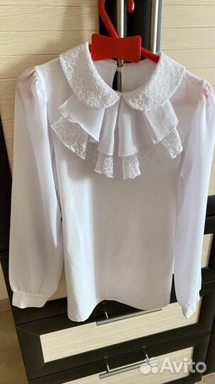 Блузка белая для девочек 146