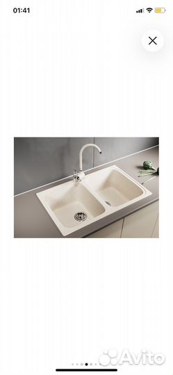 Мойка каменная новая ML-GM23 двухчашевая