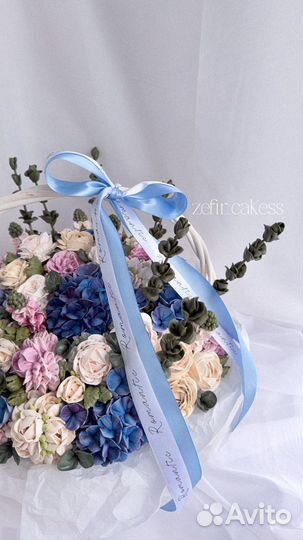 Букет из зефира в корзине